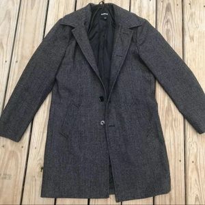 EXPRESS MEN'S S Grey Topcoat